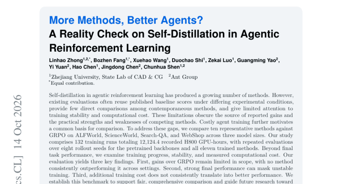 More Methods, Better Agents? A Reality Check on Self-Distillation in Agentic Reinforcement Learning