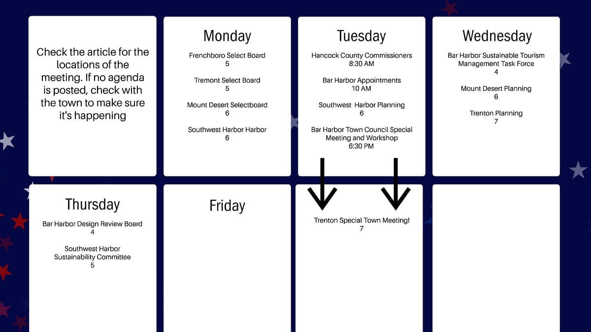 ON THE AGENDA: Town & School Meetings This Week. SPECIAL TOWN MEETING FOR TRENTON!