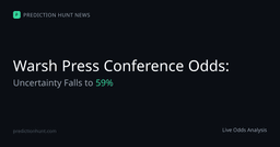 Warsh Press Conference Odds: Uncertainty Falls to 59% | Prediction Hunt