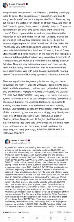 Peace Talks Collapse, Trump Orders Full Naval Blockade of the Strait of Hormuz; Orbán Ousted in Historic Hungarian Landslide; Manhattan DA Opens Criminal Probe Into Swalwell