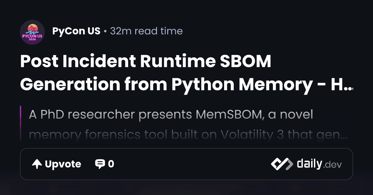Post Incident Runtime SBOM Generation from Python ...