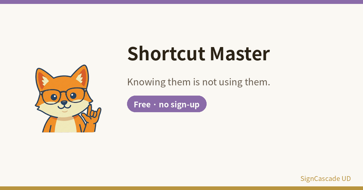 Shortcut Master — learn the Windows and macOS shortcuts