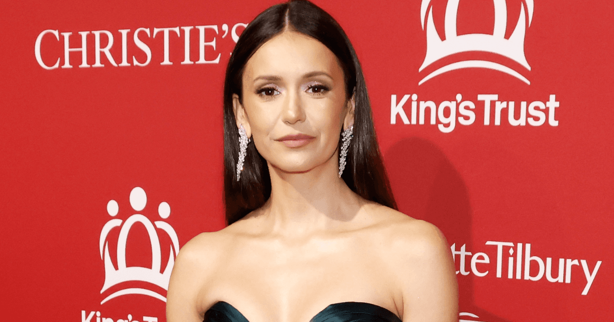 Nina Dobrev Poses in Nothing but Plunging Fleur du Mal Lace Robe & Diamonds