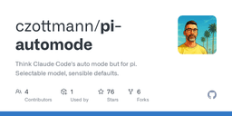 czottmann/pi-automode: Think Claude Code's auto mode ... - GitHub