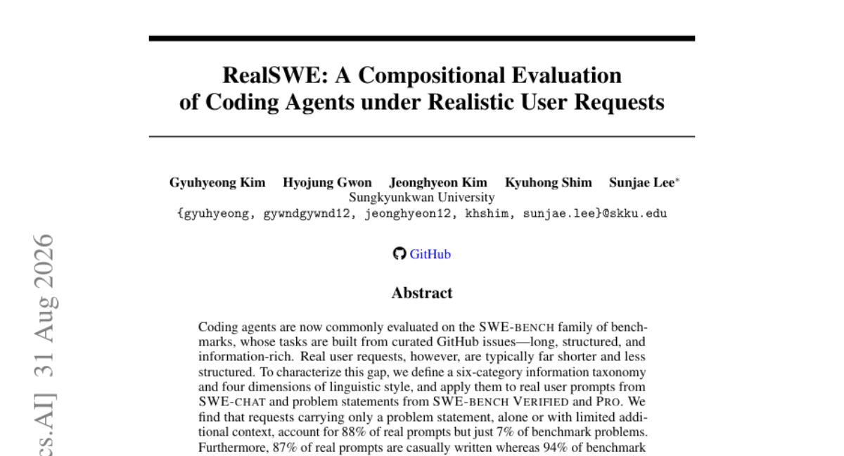 RealSWE: A Compositional Evaluation of Coding Agents under Realistic User Requests