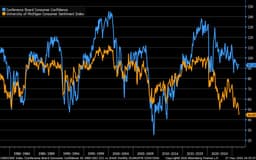 @LizAnnSonders: .@Conferenceboard Consumer Confidence has remained stronger when compared to @UMich Consumer Sentime...