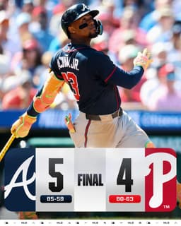 @MLB: - Ronald Acuña Jr.: game-tying 3-run HR in 8th
- Austin Riley: go-ahead RBI triple in 9th

A HUGE vi...