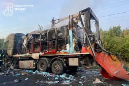 A Russian drone attacked a Nova Poshta truck in the ...