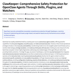 @_akhaliq: ClawKeeper

Comprehensive Safety Protection for OpenClaw Agents Through Skills, Plugins, and Watcher...