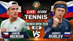 Jakub Mensik vs Andrey Rublev LIVE SCORE TENNIS ATP ...