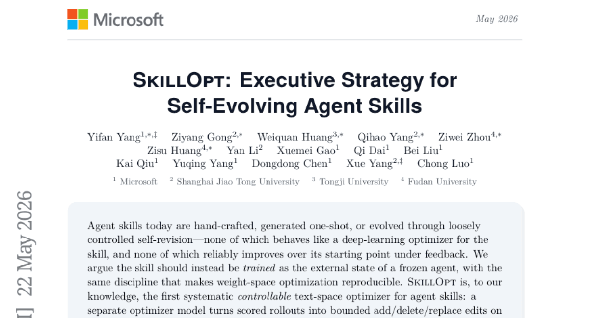 SkillOpt: Executive Strategy for Self-Evolving Agent Skills