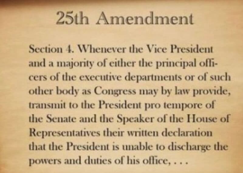 73 Congressional Representatives Calling for the 25Th Amendment to be Invoked against Trump