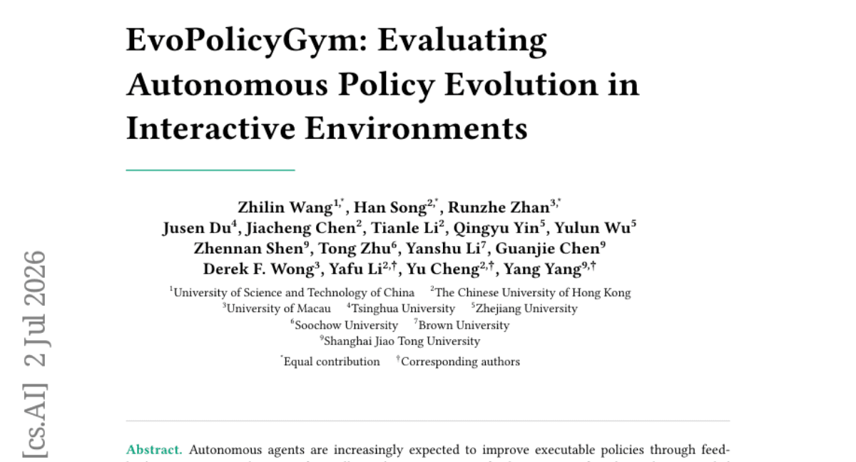 EvoPolicyGym: Evaluating Autonomous Policy Evolution in Interactive Environments