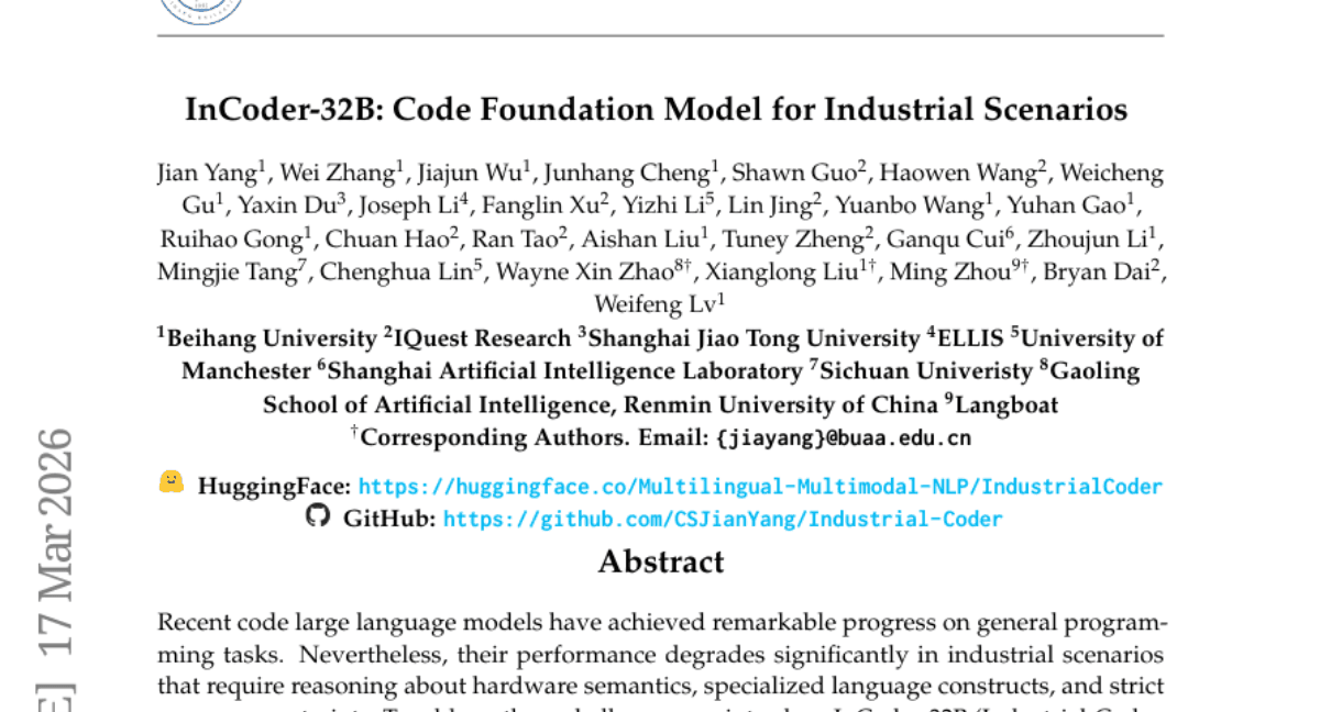 InCoder-32B: Code Foundation Model for Industrial Scenarios