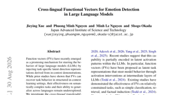 Cross-lingual Functional Vectors for Emotion Detection in Large Language Models