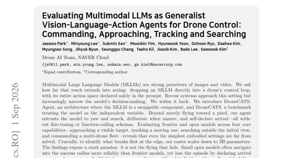 Evaluating Multimodal LLMs as Generalist Vision-Language-Action Agents for Drone Control: Commanding, Approaching, Tracking and Searching