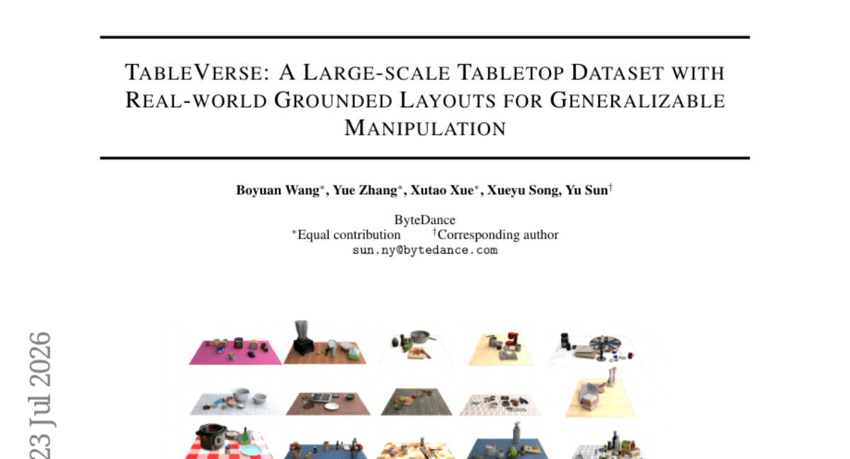 TableVerse: A Large-scale Tabletop Dataset with Real-world Grounded Layouts for Generalizable Manipulation