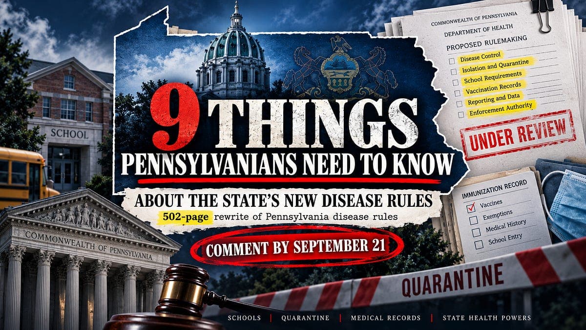 9 Things Pennsylvanians Need to Know About the State’s New Disease Rules — Comment by September 21
