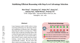 Stabilizing Efficient Reasoning with Step-Level Advantage Selection