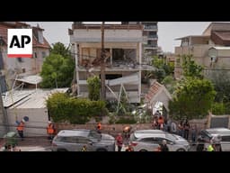 Building damaged in Israel's Ramat Gan after Iran fires cluster munition