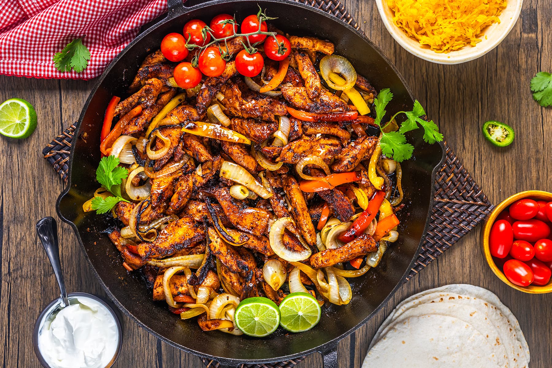 Cast Iron Skillet Chicken Fajitas - Wendy Polisi