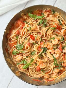 My Go To Prawn and Tomato Linguine