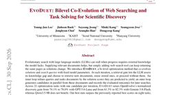 EvoDuet: Bilevel Co-Evolution of Web Searching and Task Solving for Scientific Discovery
