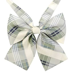 【楽天市場】スクールリボン ライトグリーン×白ネイビーチェック【日本製】KRR215　KURI-ORI【クリオリ】オリジナルリボンタイ D型 制服リボン　アジャスターで首周長さ調整　  通学 式服 学生フォーマル 正装 JK 　アレンジ 部活 お揃い かわいい：スクールグッズ・ＫＵＲＩ-ＯＲＩ