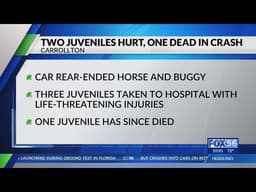 1 juvenile killed in Carrollton horse and buggy, 2 hospitalized with life-threatening injuries