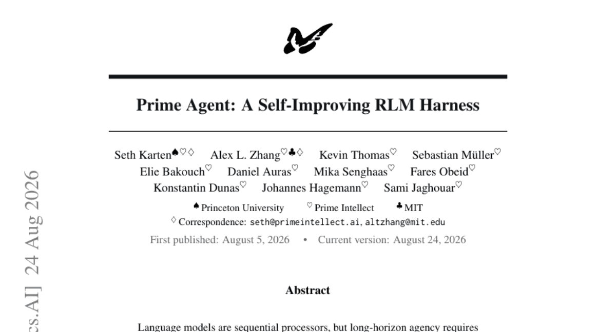 Prime Agent: A Self-Improving RLM Harness