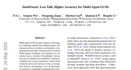 DarkForest: Less Talk, Higher Accuracy for Multi-Agent LLMs