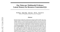 One Token per Multimodal Evidence: Latent Memory for Resource-Constrained QA