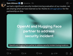 @sentdex: For yall at home, HuggingFace reported an attack that they could not defend with OpenAI or Anthropic...