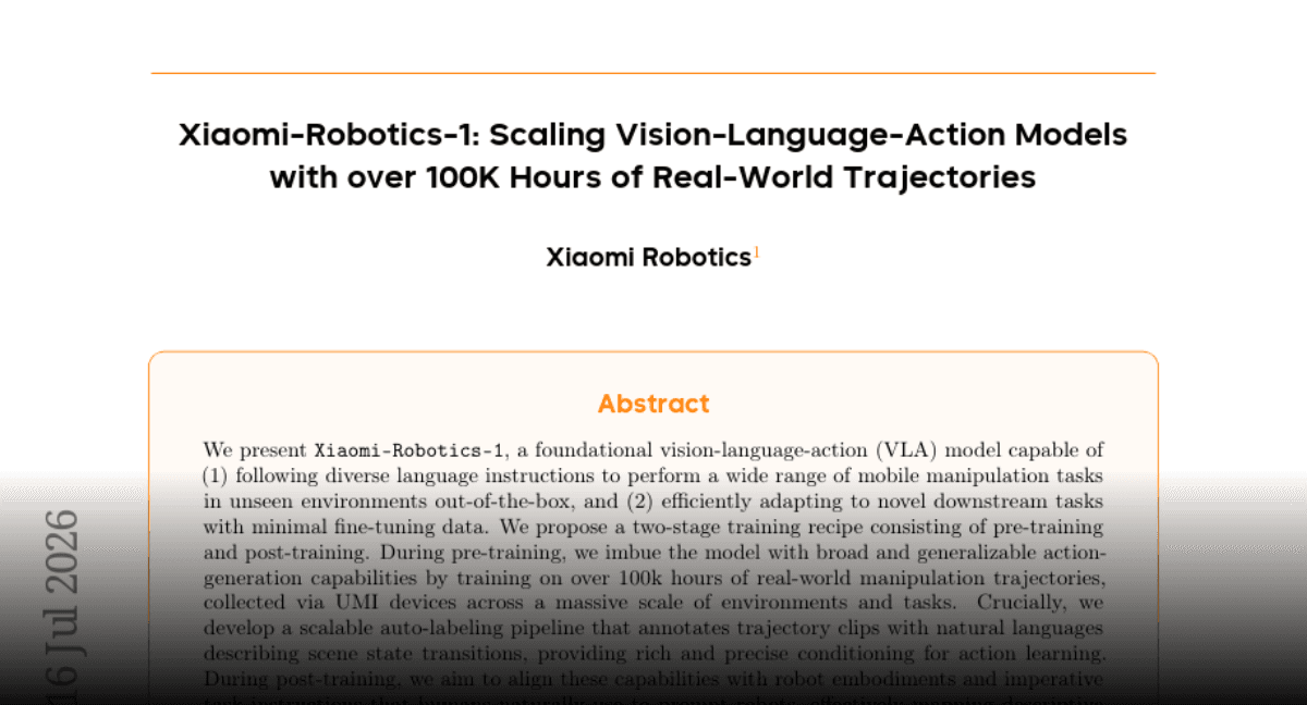 Xiaomi Open-Sources 38B World Model and Releases Robotics-1 VLA Foundation Model