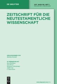 Zeitschrift für die neutestamentliche Wissenschaft