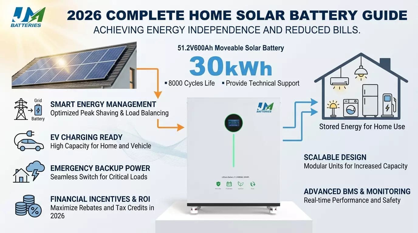 The Complete Guide to Home Solar Battery Systems in 2026 – JMBatteries