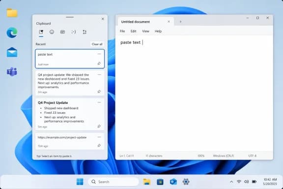 Windows 11 Clipboard History Adds Paste as Text for Plain ...