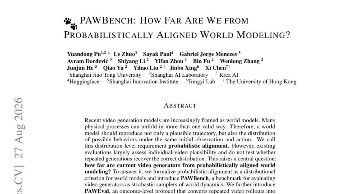 PAWBench: How Far Are We from Probabilistically Aligned World Modeling?