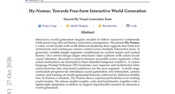 Hy-Nomas: Towards Free-form Interactive World Generation