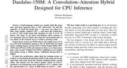 Daedalus-150M: A Convolution-Attention Hybrid Designed for CPU Inference