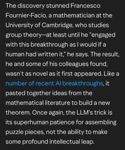 @timnitGebru reposted: It appears OpenAI Astra's mathematical feat was more of surface level stitching ...