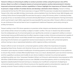 @TheStudyofWar: MORE: Taiwanese Military Development: Taiwan’s military conducted its first live-fire FPV drone exer...