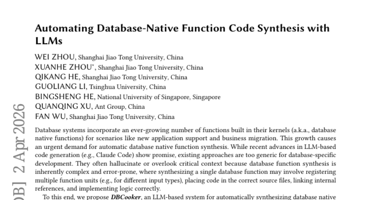 Automating Database-Native Function Code Synthesis with LLMs