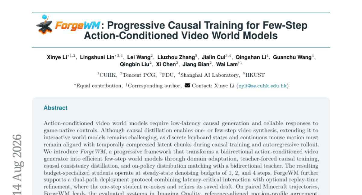 ForgeWM: Progressive Causal Training for Few-Step Action-Conditioned Video World Models