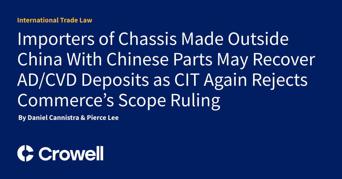 Importers of Chassis Made Outside China With Chinese Parts ...