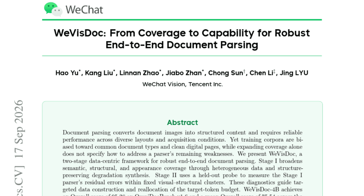 WeVisDoc: From Coverage to Capability for Robust End-to-End Document Parsing