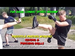 Belly Punches & Hooks | Fun Basic Street MMA Partner Warmup | Cardio Kicking & Punching Drills