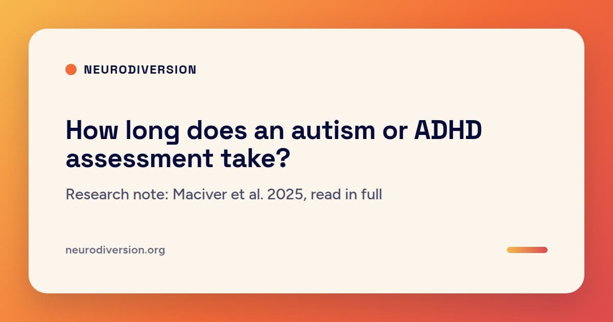 How long does an autism or ADHD assessment take?