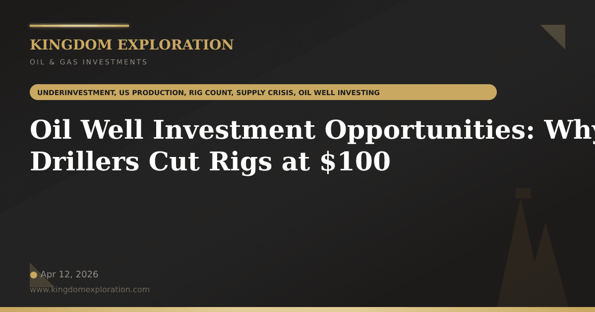 Oil Well Investment Opportunities: Why Drillers Cut Rigs at $100 | Kingdom Exploration