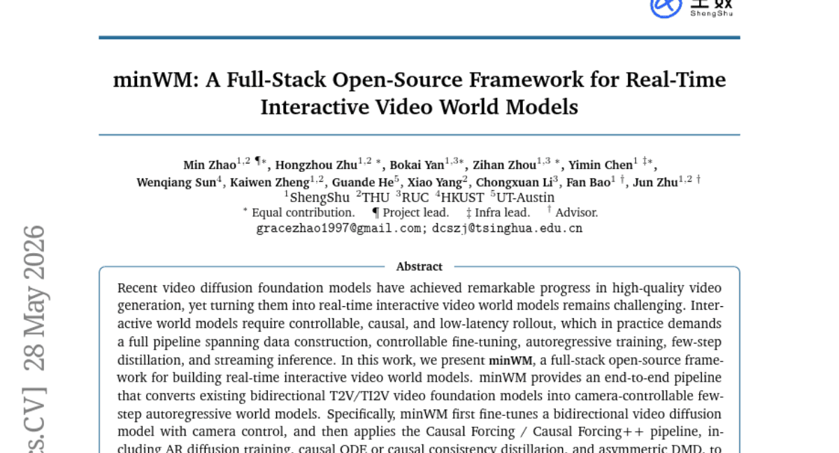 minWM: A Full-Stack Open-Source Framework for Real-Time Interactive Video World Models